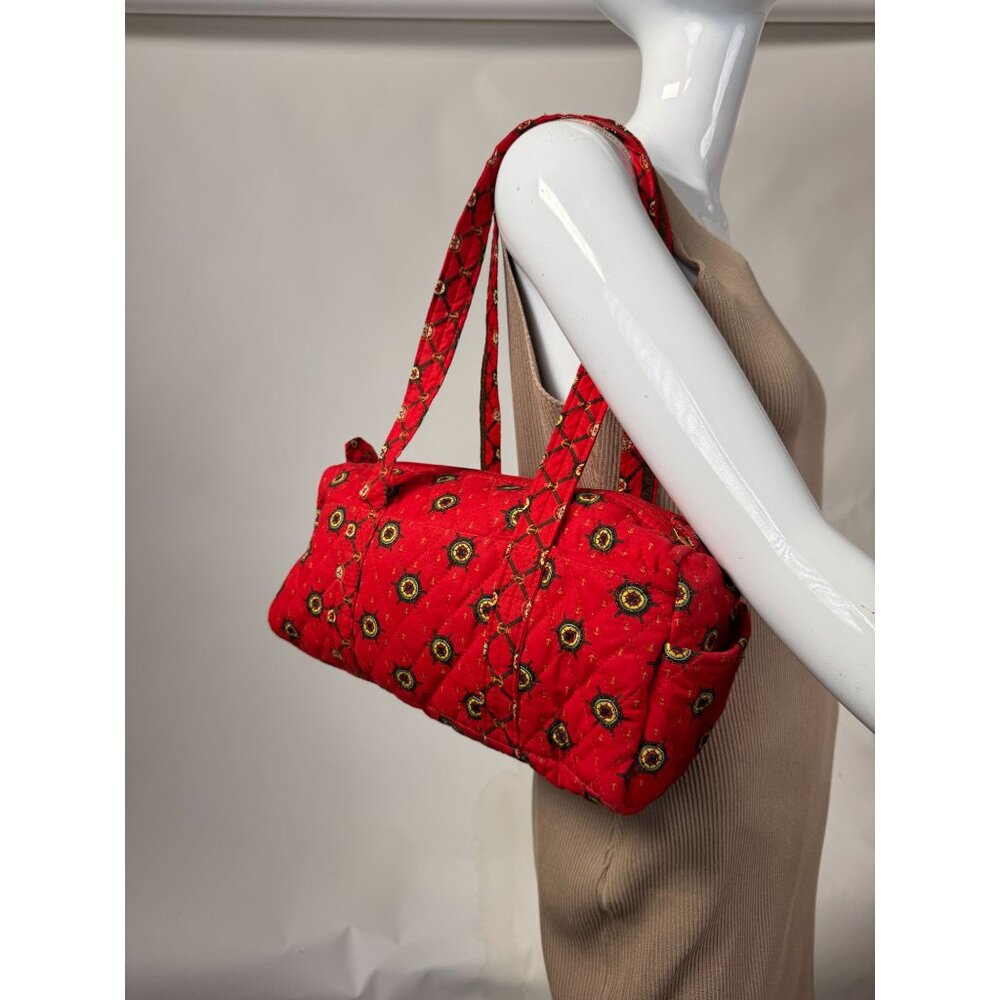 Americana By Sharif Quilted Red Nautical Patterned Shoulder Bag With Compass & A